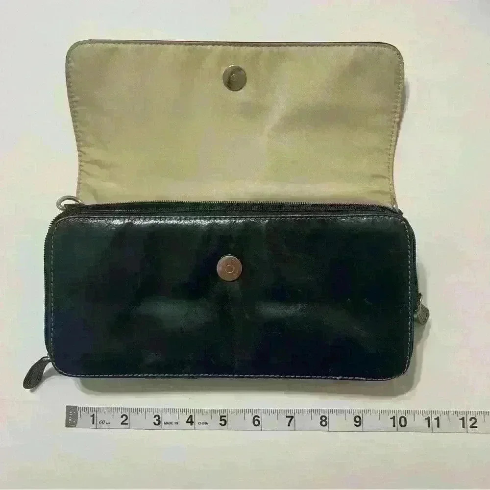 GUC Giani Bernini Black Leather Organizer Clutch Purse - Picture 8 of 10